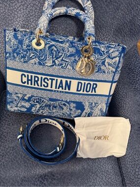 Dior Blue and White Toile de Jouy  Book Tote